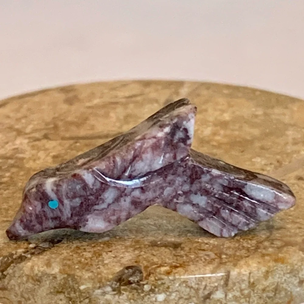 Zuni Style Bird Fetish Bead Drilled Stone Native American Animal Carving .9”